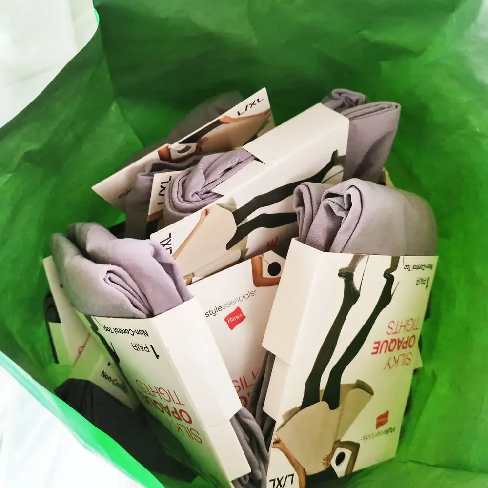 Wholesale Bulk Lot 27 Hanes Fashion Silky Opaque Tights‎ Stone Gray L/XL NEW